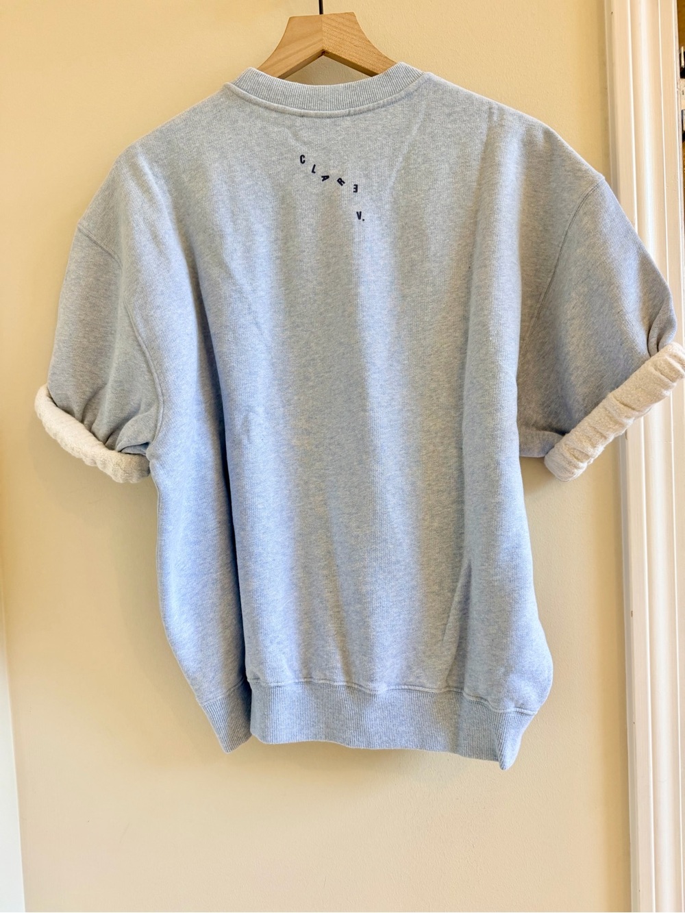 Clare V Sweatshirt Top Heather blue NWT SMALL $175 - Picture 6 of 11